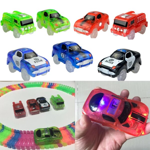 Pistas mágicas, pista de carreras luminosa, coche con luces de colores, bricolaje, plástico que brilla en la oscuridad, juguetes creativos para niños