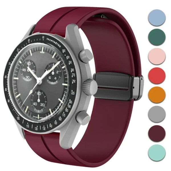 Correa con hebilla magnética para Omega X Swatch Joint MoonSwatch, banda de silicona suave de 20mm para hombres y mujeres, pulsera deportiva Moon Mercury Mars