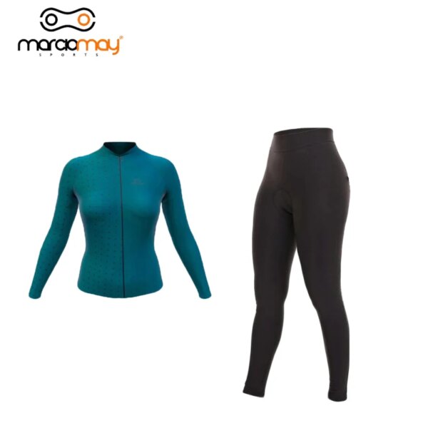 Marciomay mujeres azul Ciclismo Jersey conjunto MTB bicicleta de montaña Ropa Ciclismo Maillot transpirable Ciclismo ropa deportiva