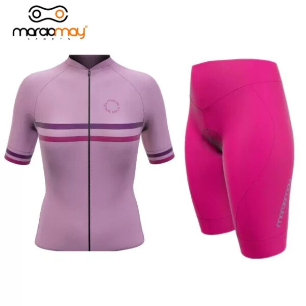 Marciomay Conjunto de Jersey de ciclismo para mujer, ropa de equipo para bicicleta, ropa de verano para bicicleta, Jersey transpirable de manga corta, ropa deportiva