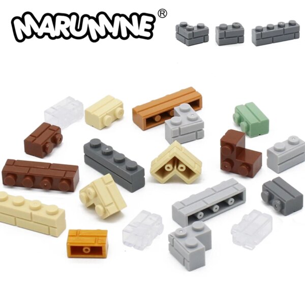 Marumine ladrillos MOC 1x4 1x2 cubo de pared 15533 98283 2357 casas accesorios de bloques de construcción ensambla partículas compatibles con juguetes DIY