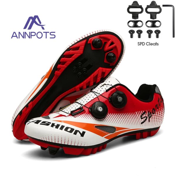 Zapatillas de ciclismo para hombre, calzado de ruta plana con tacos para bicicleta de carretera, zapatillas de velocidad para Mtb, calzado de carreras para mujer, calzado para bicicleta de montaña SPD