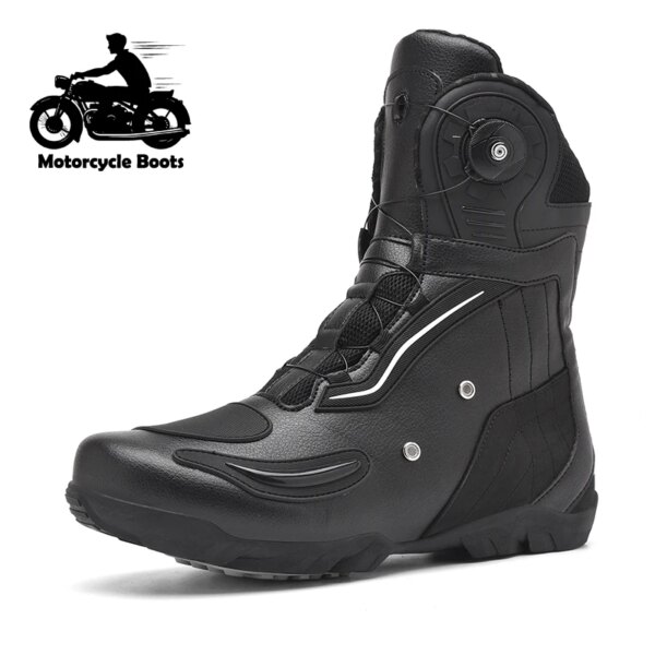 Botas de moto para hombre, botas de Motocross profesionales de alta velocidad, zapatos de ciclismo todoterreno, zapatillas de carreras anticaída, talla grande 48