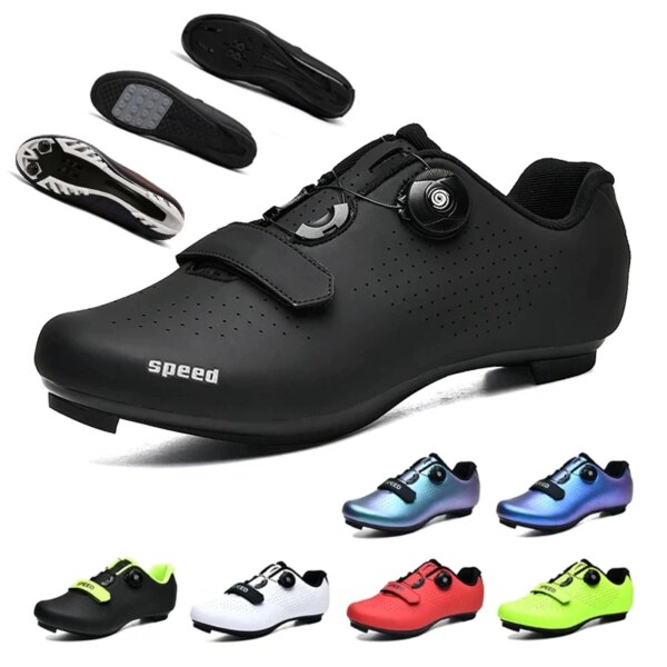 Zapatillas de ciclismo para hombre, zapatos para bicicleta de montaña, zapatos antideslizantes con bloqueo automático para bicicleta, zapatos para parejas MTB, zapatos deportivos de carreras SPD para carretera