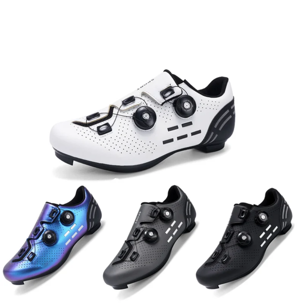 Zapatos de bicicleta para hombres y mujeres compatibles con Peloton, zapatos para bicicleta de carretera Look Delta, clavos antideslizantes preinstalados para interiores y exteriores