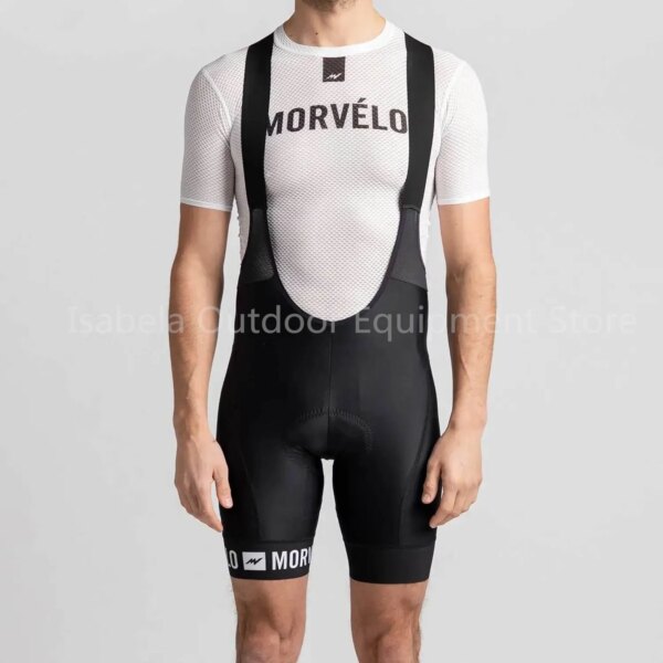 Morvelo-pantalones cortos con pechera para Ciclismo para Hombre, mallas con corte láser, Culotte de descenso, ropa deportiva para Ciclismo, 2022