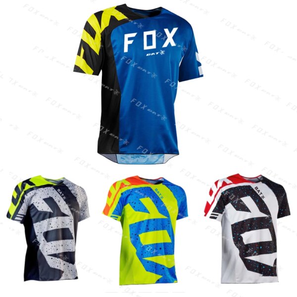 Motocross motocicletas de secado rápido de manga corta ciclismo Jersey Bat Fox bicicleta de montaña Motocross montaña Enduro bicicleta ropa