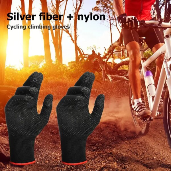 Guantes de motocicleta deportivos con dedos completos, antideslizantes, guantes para pantalla táctil, guantes térmicos de punto transpirables para videojuegos y ciclismo