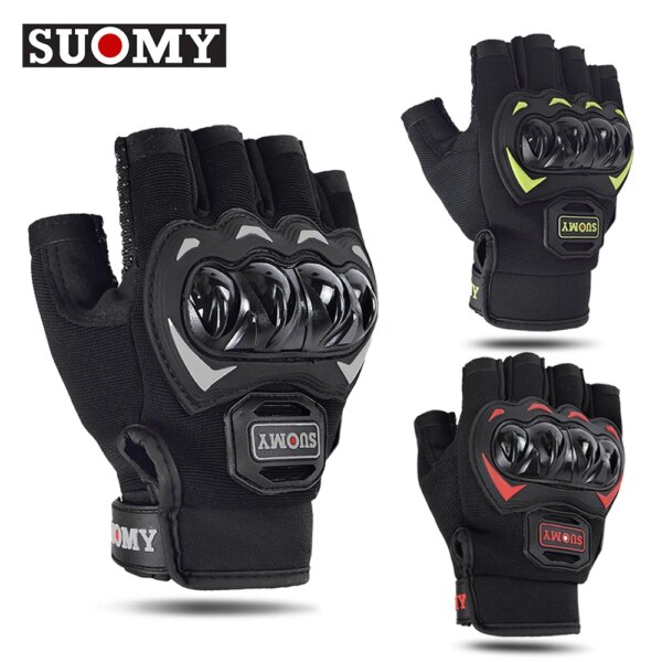 Guantes de medio dedo para motocicleta, guantes transpirables de verano para ciclismo, guantes de medio dedo para hombre y mujer, equipo de protección antideslizante