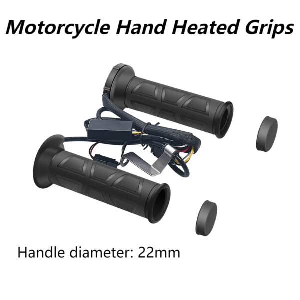 Empuñadura de mano para motocicleta, empuñaduras calefactables de 22mm, mango ajustable en caliente, regulación de temperatura de 3 engranajes, manillar calefactor para motocicleta