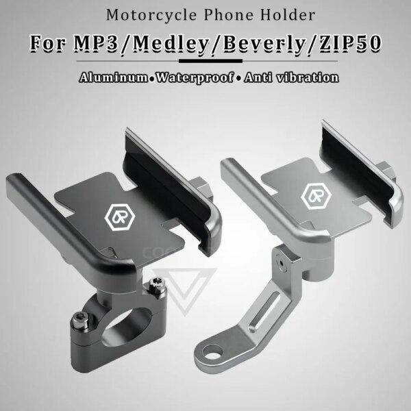 Soporte de teléfono para motocicleta para Piaggio Vespa, soporte para teléfono MP3 500 Liberty125 150 Medley Beverly 300 ZIP50 X7 BYQ100T GTS 250 ZIP LX