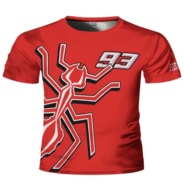 Camiseta azul de carrera de motocicleta para hombre, camiseta transpirable de verano para fanáticos del equipo Márquez, pantalón corto informal, camiseta de manga para hombre