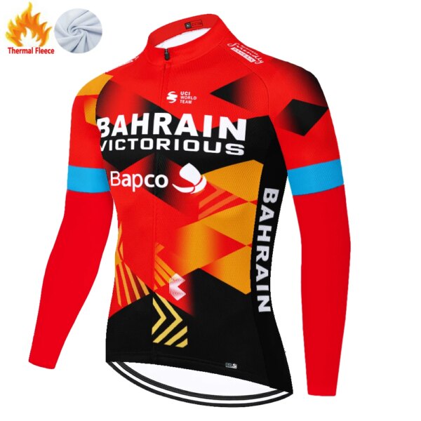 Jersey de ciclismo para hombre, camiseta de ciclismo de montaña, mallots de Bahréin, 자전거의류, invierno, 2024