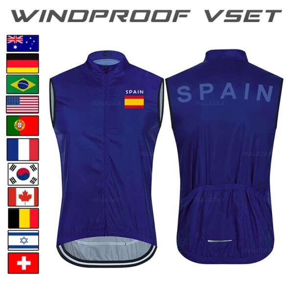 Camiseta de Ciclismo a prueba de viento con bandera nacional, chaleco sin mangas, Ropa de bicicleta, Maillot MTB, bicicleta de carretera, Ropa de Ciclismo para Hombre Verano