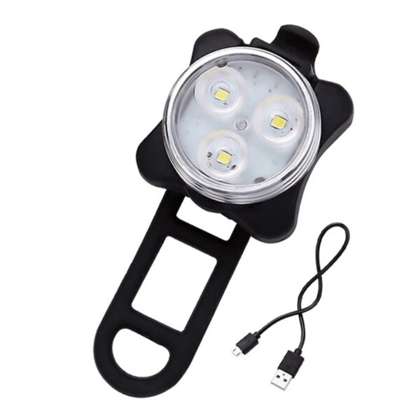 Luz de bicicleta nueva, juego de luces traseras de advertencia COB para bicicleta de montaña, faro con carga USB + accesorios de luz trasera para montar