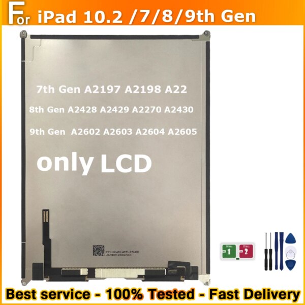 Nuevo LCD para iPad 10,2 2019 7th Gen A2197 A2200 para iPad 10,2 8th 2020 A2270 /9th A2602 A2603 montaje de digitalizador de pantalla LCD