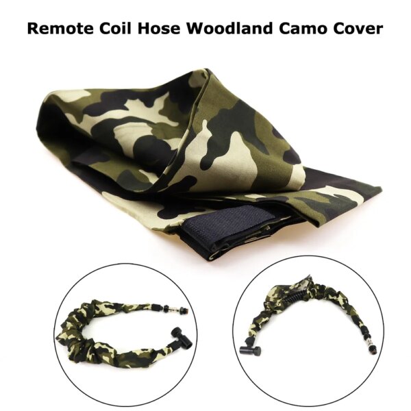 Nuevo Paintball Airsoft PCP manguera de bobina remota Woodland Camo cubierta accesorio