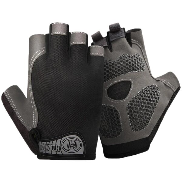 Guantes antideslizantes antimedio dedo para motocicleta, elásticos, antigolpes, para Fitness, ciclismo, transpirables, para hombre y mujer, guantes de medio dedo para bicicleta