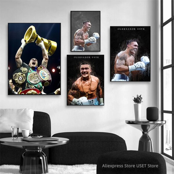 Oleksandr Usyk, carteles en lienzo de boxeador e impresiones, lienzos, pintura, arte de pared, decoración del hogar