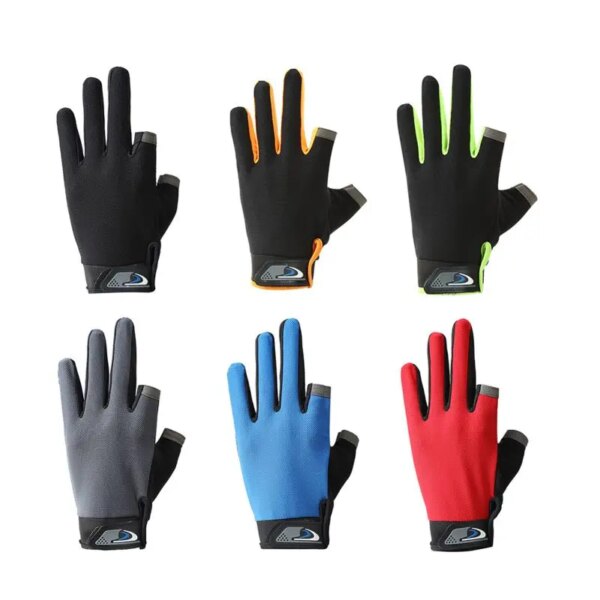 Guantes de pesca al aire libre, guantes de verano para hombre y mujer, dos dedos, protector solar Luya, transpirables, antideslizantes, guantes deportivos para pantalla táctil