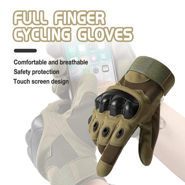 Guantes de montar militares para hombre y mujer, protección táctica con dedos completos para exteriores, entrenamiento deportivo, guantes de ciclismo para invierno