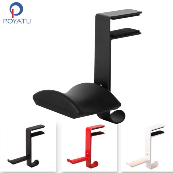 POYATU-soporte Universal para escritorio, colgador de oficina para videojuegos, soporte para auriculares, estante de exhibición, soporte para auriculares, abrazadera de mesa para ahorrar espacio