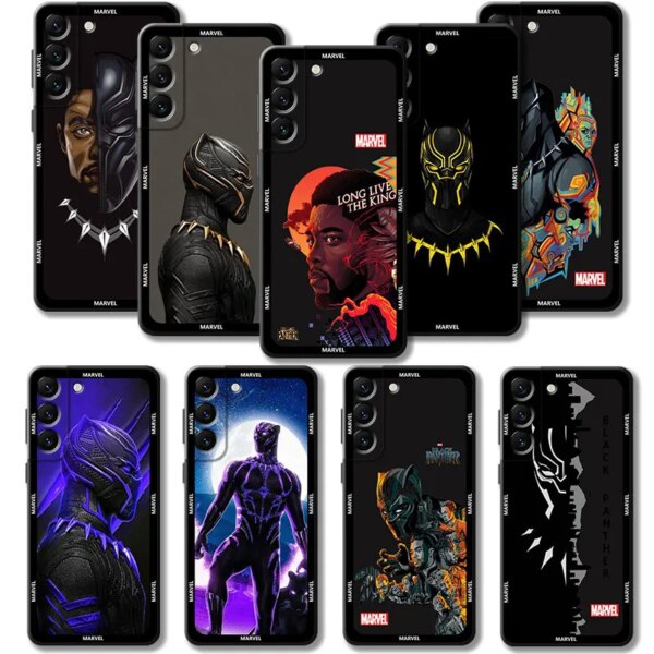 Funda de teléfono para Samsung Galaxy S24 S23 S22 S21 S20 FE Ultra S10 Plus Note 20Ultra 10Plus Marvel Pantera Negra Wakanda para siempre