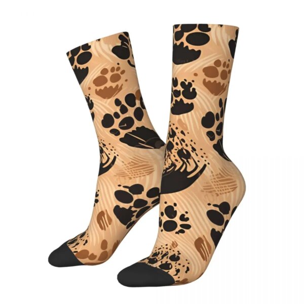 Calcetines de invierno unisex con diseño de patas de animales, calcetines felices para ciclismo, calcetines locos estilo callejero