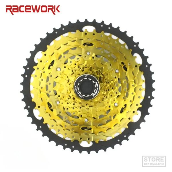 RACEWORK Cassette de bicicleta de 10 velocidades piñón de bicicleta dorado volante para montaña MTB/SRAM 11-42T/46T/50T