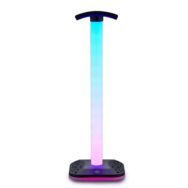 Soporte para auriculares con luz RGB, colgador Universal antideslizante para auriculares, antiarañazos, accesorios para PC, brillo ajustable