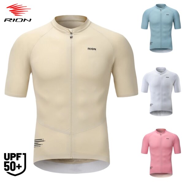 RION-Camiseta de ciclismo para hombre, camisetas para bicicleta de montaña UPF 50+, protección solar, uniforme de equipo profesional, ropa reflectante para bicicleta de montaña