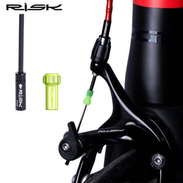 RISK 10 unids/lote Universal 4mm/5mm MTB bicicleta de carretera Cable de cambio de freno extremo de punta línea/tubo de alambre manga a prueba de polvo de aluminio