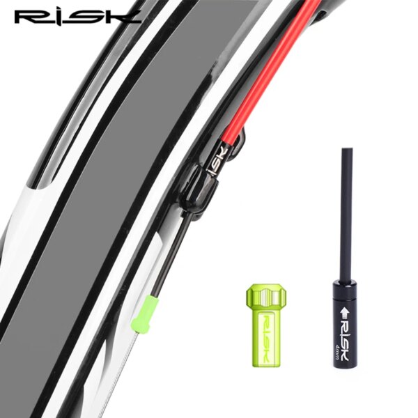 RISK-Tapa de extremo de Cable de freno de bicicleta, catéter de lubricante resbaladizo para cambio de freno de bicicleta de montaña, tapas de carcasa de tubo interior de tubo de punta de aceite