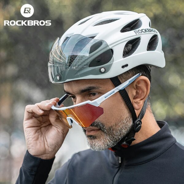 ROCKBROS-casco de bicicleta moldeado integralmente, casco de bicicleta con Motor, Scooter Eléctrico, casco de viaje, equipo de ciclismo con lente extraíble