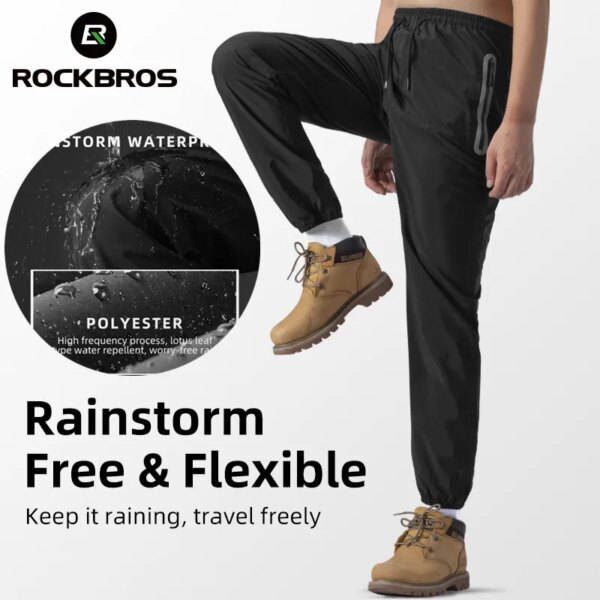 Pantalones de ciclismo ROCKBROS, pantalones largos para montar en montaña, ropa impermeable de secado rápido para hombre, pantalones de ciclismo para bicicleta