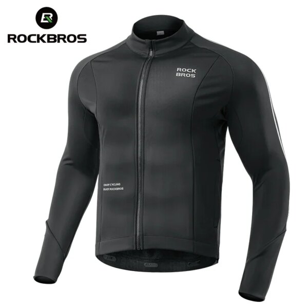 ROCKBROS-Camiseta de lana para ciclismo, ropa vikinga de manga larga para invierno, chaqueta superior para bicicleta de montaña y carretera, ropa a prueba de viento