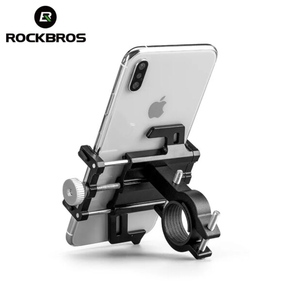 Soporte para teléfono ROCKBROS, soporte para teléfono móvil para motocicleta, bicicleta eléctrica, Soporte de aleación de aluminio, soporte mecánico para teléfono con cinco garras