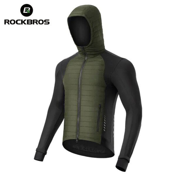 ROCKBROS-Camiseta de Ciclismo de invierno, chaqueta ultraligera, ropa de bicicleta de manga larga, abrigo de Ciclismo resistente al forro polar térmico