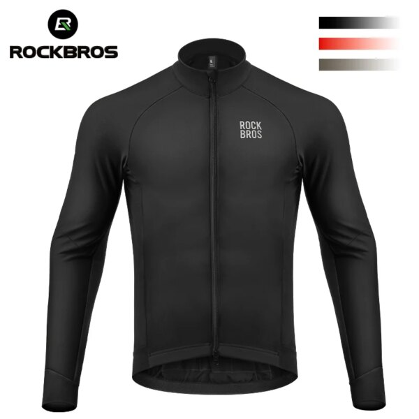 ROCKBROS-Chaqueta térmica para ciclismo de invierno, abrigo polar cálido para exteriores de 0 grados, Jersey para bicicleta de montaña, ropa cortavientos