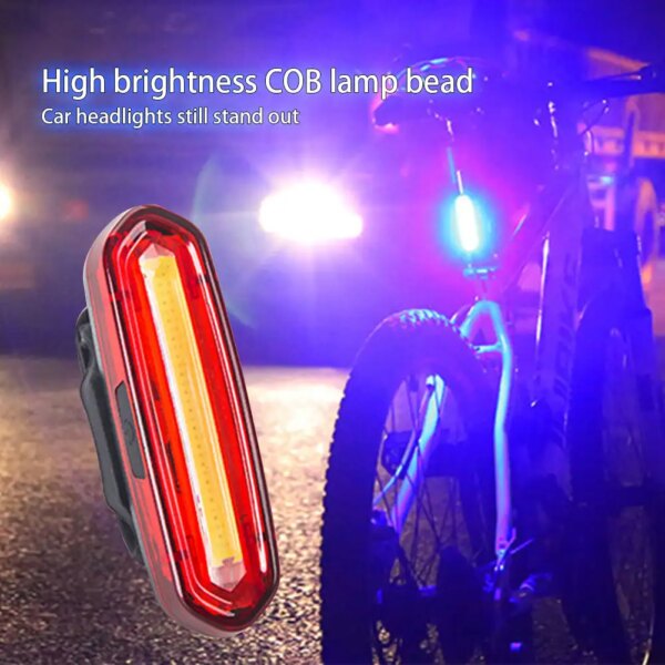 Luz trasera de bicicleta, luces traseras rojas ultrabrillantes recargables por USB, fáciles de instalar, accesorios de seguridad en ciclismo