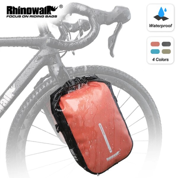 Rhinowalk-Bolsa para horquilla delantera de bicicleta, de liberación rápida, impermeable, paquete de 4L-6L para MTB, bicicleta de carretera, Scooter, bolso de hombro para ciclismo, bolsa de almacenamiento