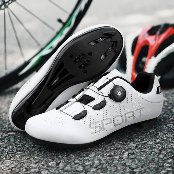 Zapatos de Ciclismo de carretera para hombre y mujer, zapatillas antideslizantes con suela de goma, transpirables