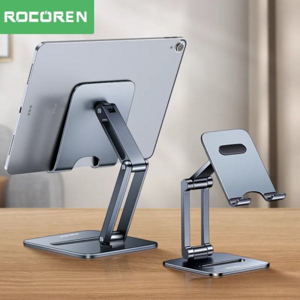 Soporte para teléfono Rocoren, soporte de escritorio para teléfono móvil, soporte plegable de Metal para tableta, soporte Universal para iPhone 14 13 iPad Pro Air