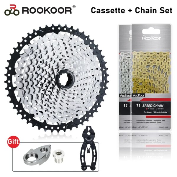 Rookoor bicicleta de montaña 11 velocidades 11-50T Cassette EL SL juego de cadena piezas de bicicleta MTB piñón libre para Shimano SRAM