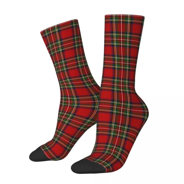 Royal Stewart Tartan Plaid Hombres Mujeres Calcetines Ciclismo Novedad Primavera Verano Otoño Invierno Medias Regalo