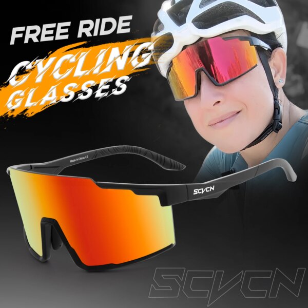 SCVCN Gafas de ciclismo Gafas de sol para bicicleta al aire libre UV400 Gafas deportivas Hombres MTB Mujeres Gafas de bicicleta de carretera