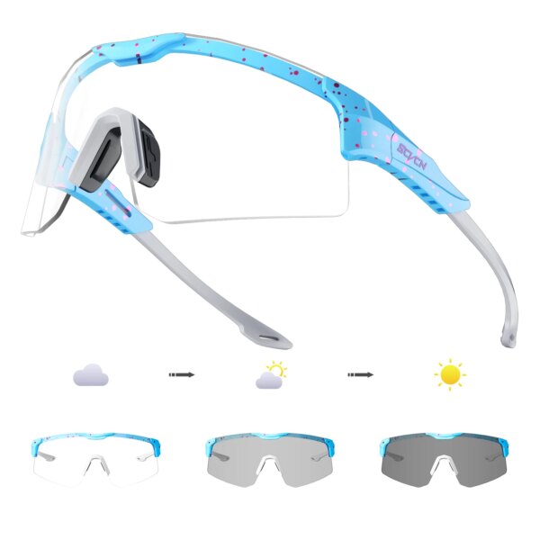 SCVCN Gafas fotocromáticas para ciclismo UV400, gafas de sol para bicicleta, gafas para deportes al aire libre, gafas de sol para correr MTB