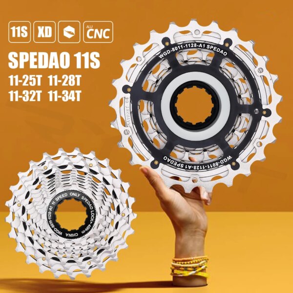 SPEDAO-Cassette ultraligero para bicicleta de carretera, 11 velocidades, 11-25/28/32/34T CNC K7 11V HG, piñón para piezas de bicicleta de carretera R9100