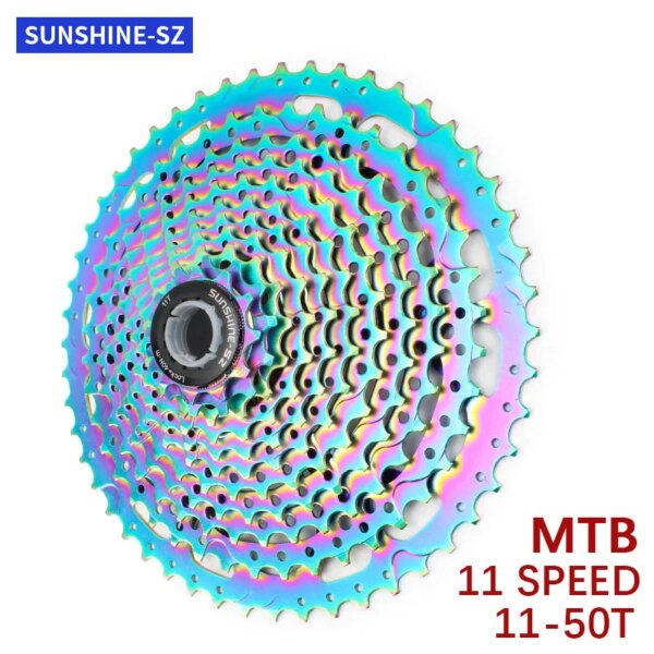 SUNSHINE-Cassette colorido para bicicleta de montaña, piñón libre de 11/12 velocidades, 11-50T, piñón de bicicleta arcoíris para Shimano HG SRAM NX GX