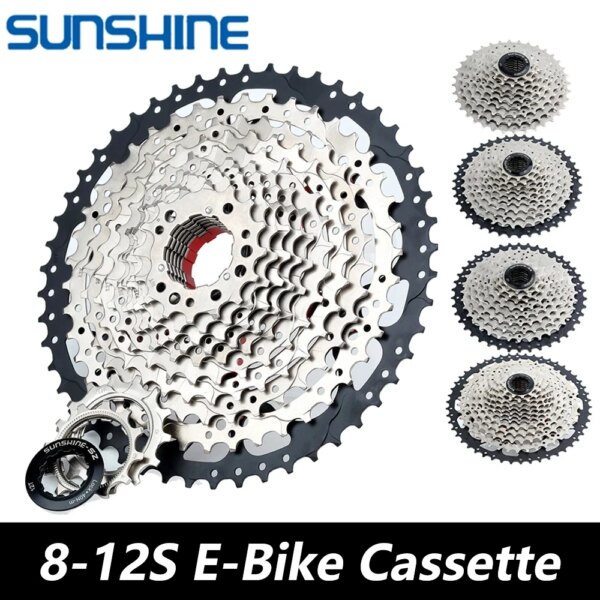 SUNSHINE-Cassette para bicicleta eléctrica, 8/9/10/11/12 velocidades, 12-32/36/40/46/50D, volante para bicicleta de montaña/e Bike, 8V, 9V, 10V, 11V, 12V, piñón para HG Hub